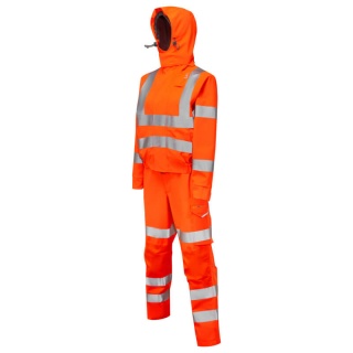 Leo Workwear HONEYCHURCH CVL03-O ISO 20471 Class 3 EcoViz Women's 2-Part Stretch Coverall Orange